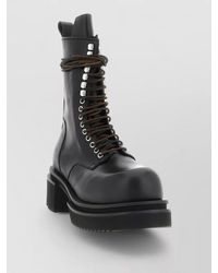 Rick Owens - Leather Lace-Up Combat Boots - Lyst