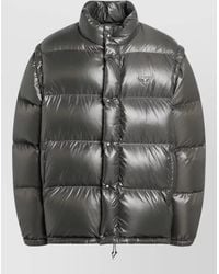 Prada - High Collar Puffer Jacket Shiny Quilting - Lyst
