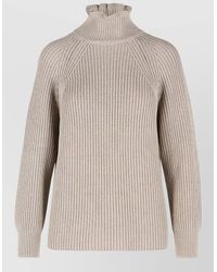 Max Mara - Camino Oversized Cotton Cordonetto Sweater High Neck - Lyst