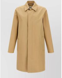 Burberry - Car Coat With Collar And Long Sleeves - Lyst