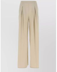 Max Mara - Silk Pleated Wide-Leg Trousers - Lyst