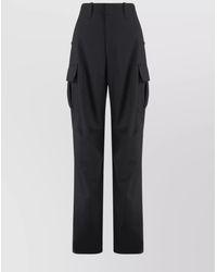 Bottega Veneta - Wool Mid-Rise Wide-Leg Cargo Trousers - Lyst