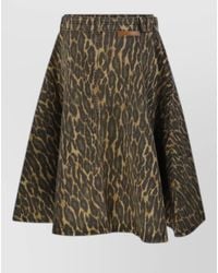 Ganni - Denim Printed Wrap Midi A-Line Skirt - Lyst