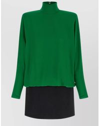 Valentino Garavani - Silk Georgette High-Neck Mini Dress - Lyst
