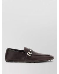 Gucci - Leather Loafers Round Toe Rubber Sole - Lyst
