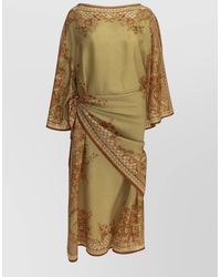 Zimmermann - Aster Draped Midi Dress - Lyst