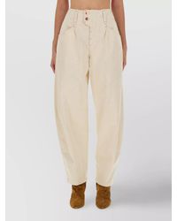 Isabel Marant - High Waist Wide Leg Trousers With Pockets - Lyst