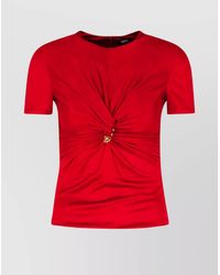Versace - Safety Pin Gathered Viscose Top - Lyst