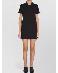 Saint Laurent - Cotton Piqué Short-Sleeve Polo Mini Dress - Lyst