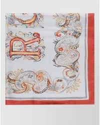 Etro - Paisley Pattern Silk Square Scarf Trims - Lyst
