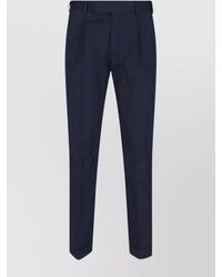 PT Torino - Front Pleated Straight Trousers With Cuffed Hem - Lyst