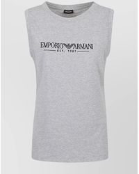 Emporio Armani - Sleeveless Crew Neck Top - Lyst