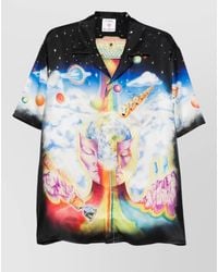 CASABLANCA - Silk Printed Camp Collar Short Sleeve Shirt - Lyst