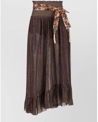 Zimmermann - Aster Cotton Silk Midi Skirt Belt - Lyst