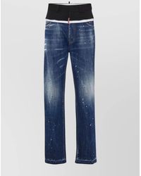 DSquared² - Paint Splatter Washed Denim Straight-Leg Jeans - Lyst