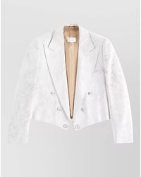 Maison Margiela - Wool Cropped Double-Breasted Blazer - Lyst