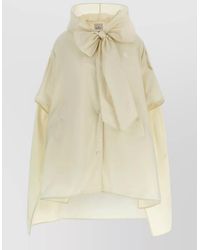 Moncler - Hooded Cape Taffeta Design Bow Detail - Lyst