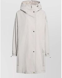 Max Mara - Long Hooded Jacket Adjustable Cuffs Hem - Lyst