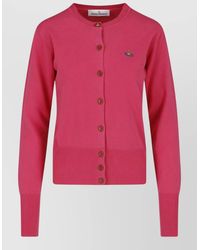 Vivienne Westwood - Cashmere-Blend Ribbed Long-Sleeve Crewneck Cardigan - Lyst