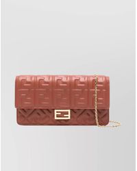Fendi - Nappa Leather Baguette Chain Wallet Ff Motif - Lyst