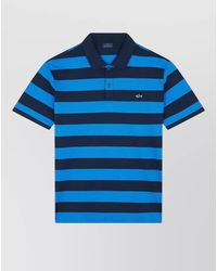 Paul & Shark - Striped Double Piqué Cotton Polo Shirt - Lyst
