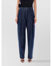 Magda Butrym - Wide Leg High Waist Trousers With Front Pleats - Lyst