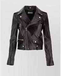 Saint Laurent - Leather Biker Jacket - Lyst