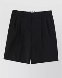 Balmain - Wool Shorts Tailored Pleats Belt Loops - Lyst