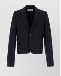 Loewe - Wool Blazer With Notched Lapel And Flap Pockets - Lyst
