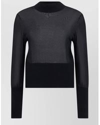 FRAME - Lightweight Knit Sweater Sheer Textured Band - Lyst