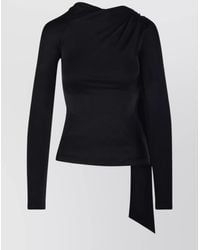 Victoria Beckham - Asymmetric Draped Jersey Top - Lyst