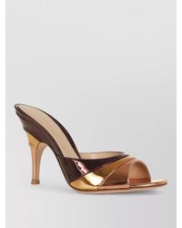 Gianvito Rossi - Metallic Finish Stiletto Heel Open Back Mules - Lyst