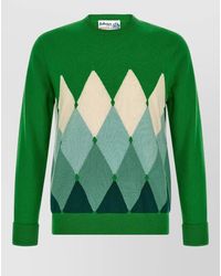 Ballantyne - Cashmere Diamond-Pattern Ribbed Crew-Neck Jumper - Lyst