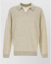 LeKasha - Cashmere Gibson Sweater Ribbed Cuffs Hem - Lyst