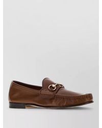 Gucci - Leather Lugano Loafers Round Toe Hardware - Lyst