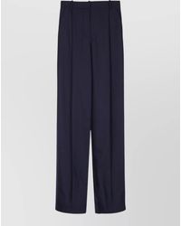 Elisabetta Franchi - High Waist Pinstripe Pleated Wide Leg Pants - Lyst