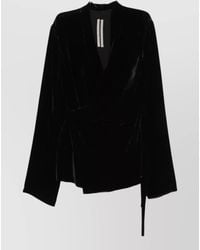Rick Owens - Velvet V-Neck Long-Sleeve Maxi Dress - Lyst