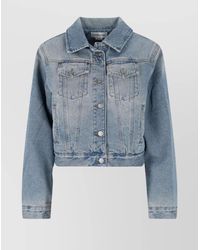 Victoria Beckham - Casual Jacket With Chest Pockets And Collared Neck - Lyst