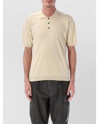 C.P. Company - Short Sleeve Polo Sweater Ribbed Cuffs Hem - Lyst