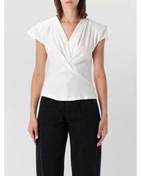 Isabel Marant - Nadine Wrap Draped V Neck T-Shirt - Lyst