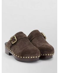Chloé - Leather Platform Clog Mules - Lyst