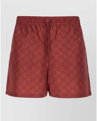 Gucci - Swim Shorts Logo Print Drawstring Waistband - Lyst