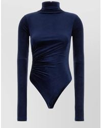 ANDAMANE - Stretch Velvet Bodysuit - Lyst