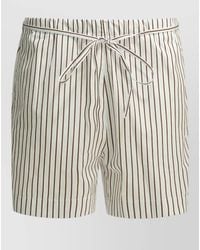 Loulou de Saison - Shorts Striped Elastic Waistband Back Pocket - Lyst