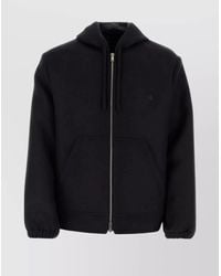Givenchy - Silk Wool Hooded Zip Sweatshirt - Lyst