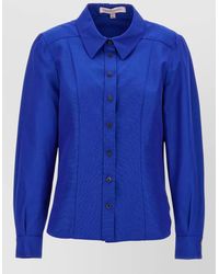 Carolina Herrera - Viscose Shirt Collared Neck Pleated Long Sleeves - Lyst