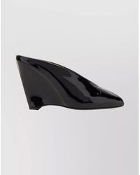 Ferragamo - Leather Mules With Wedge Heel And Glossy Finish - Lyst