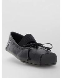 MM6 by Maison Margiela - Leather Square-Toe Ballerina Flats - Lyst