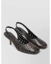 Dries Van Noten - Leather Perforated Slingback Pumps - Lyst