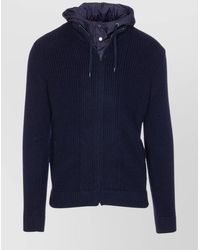 Herno - Ribbed Wool Hooded Cardigan - Lyst